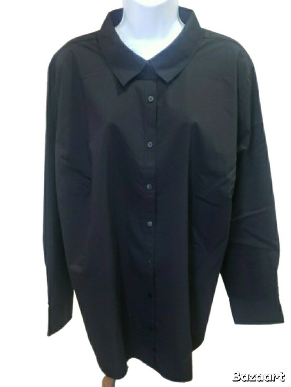 NEW! Worthington Woman Classic Black Button-Up Shirt, 3X